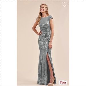 Gray, silver, sequins dress for sale